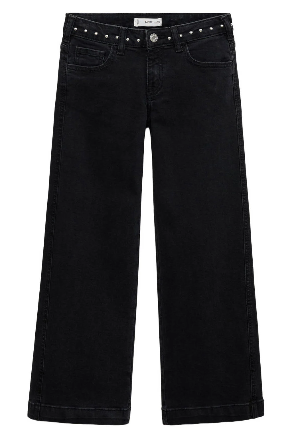 Mango Kids low waist wide leg jeans grey denim