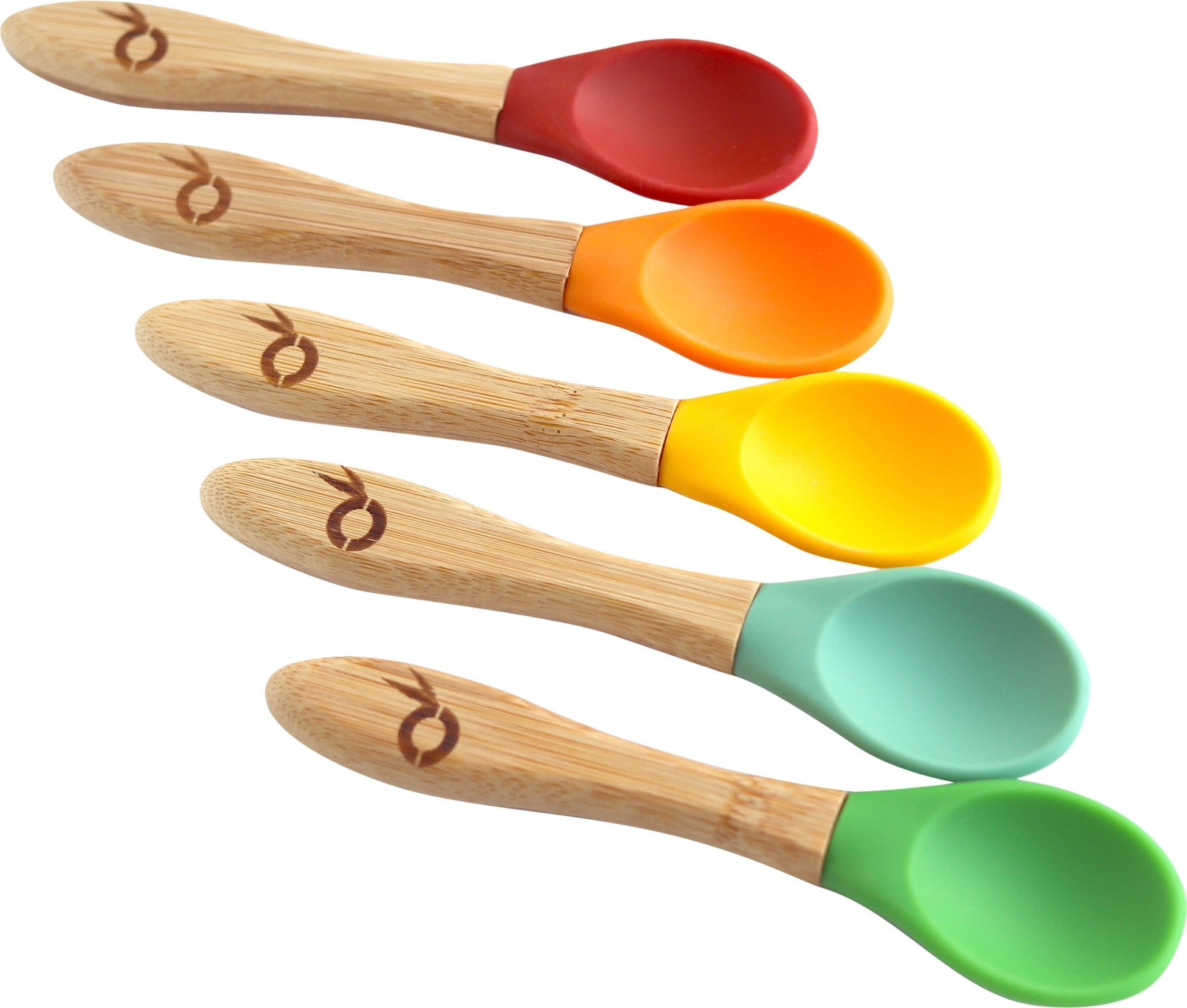 Pandoo Bambus und Silikon Kinderlöffel Set 5 teilig