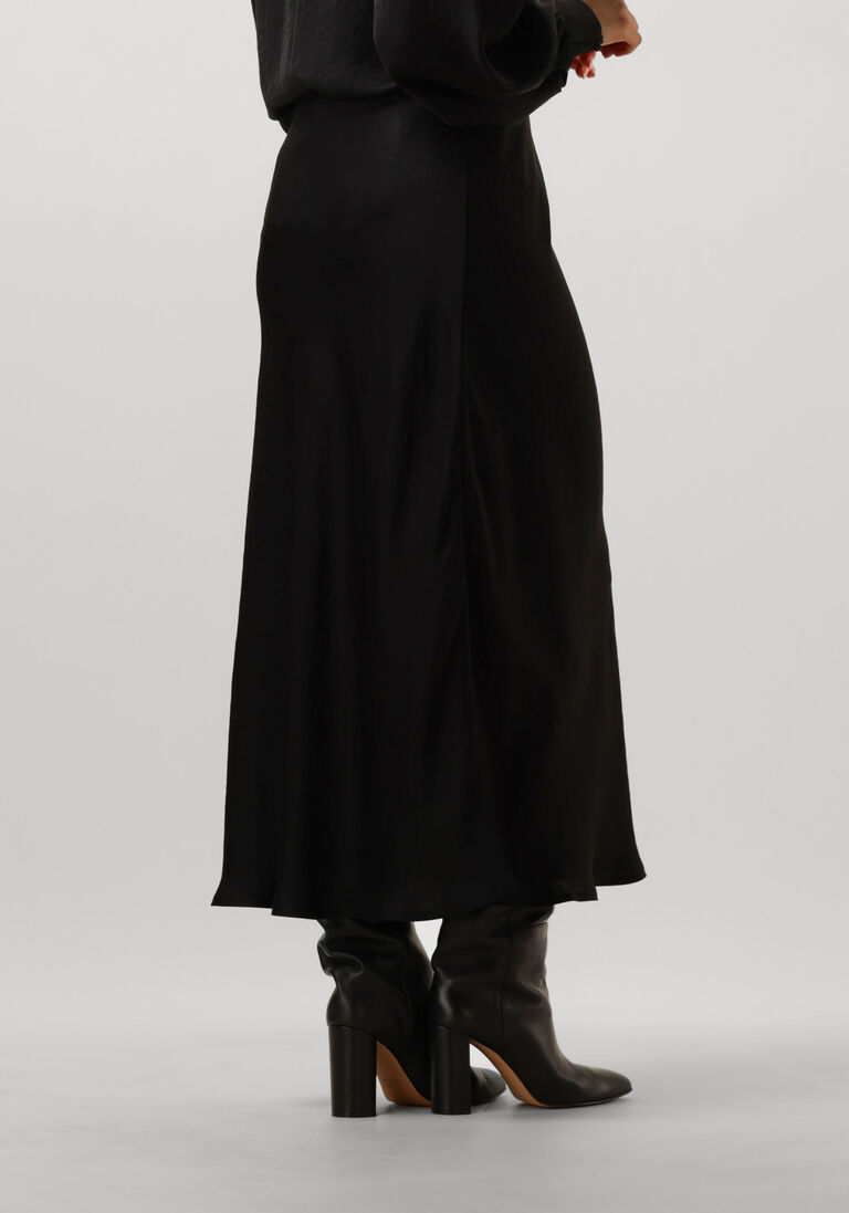 zwarte summum midirok skirt heavy silk touch