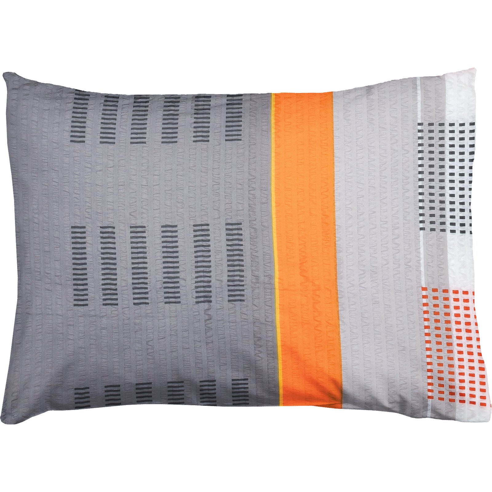 Bettwäsche Micro-Seersucker Muster orange-silber 160x210 65x100 Bettanzug Nord