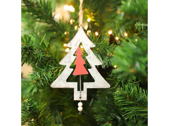 ~Décoration de sapin de Noël guirlande de Noël zinc gris 10x17cm