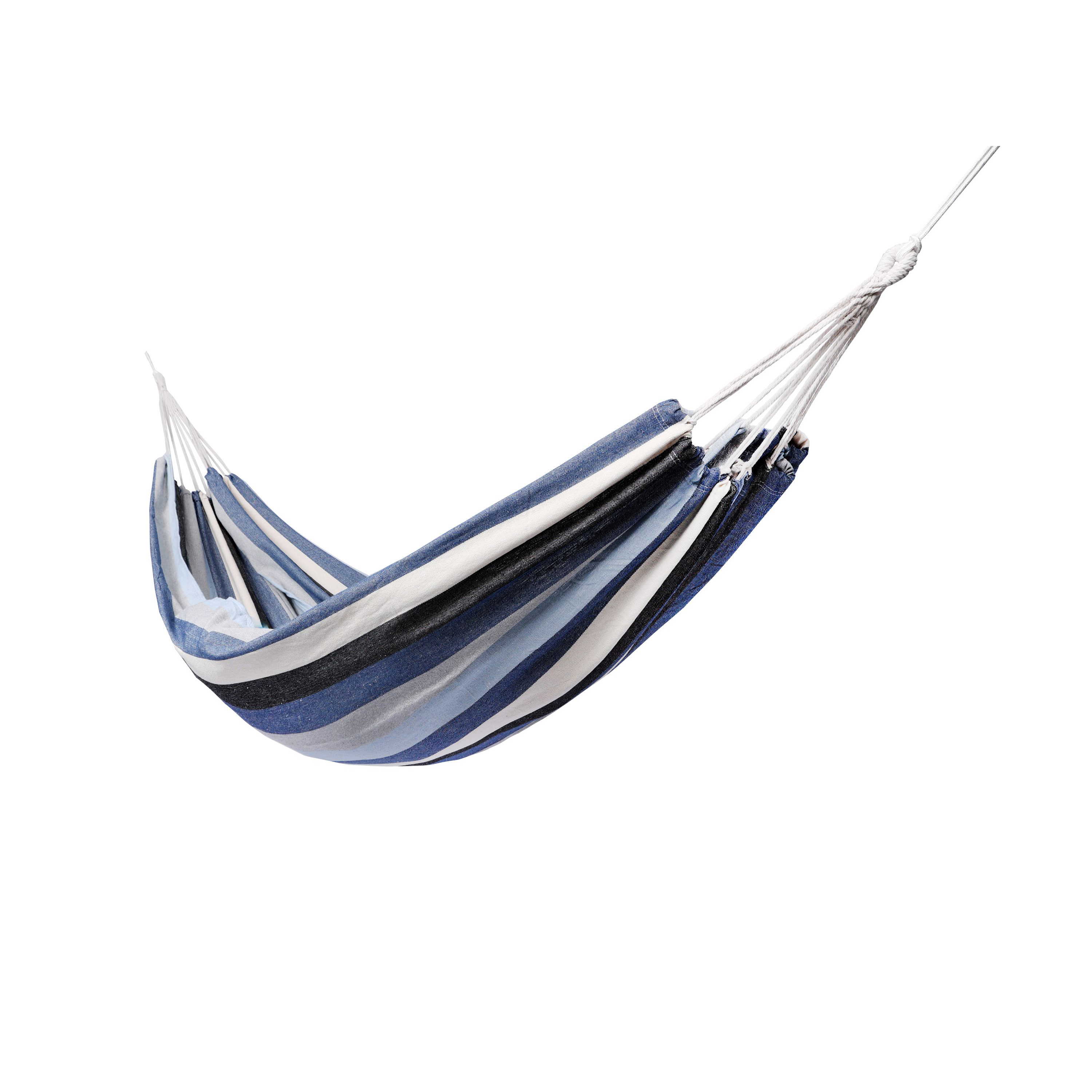 Hängematte 210 x 150 cm blau/weiss