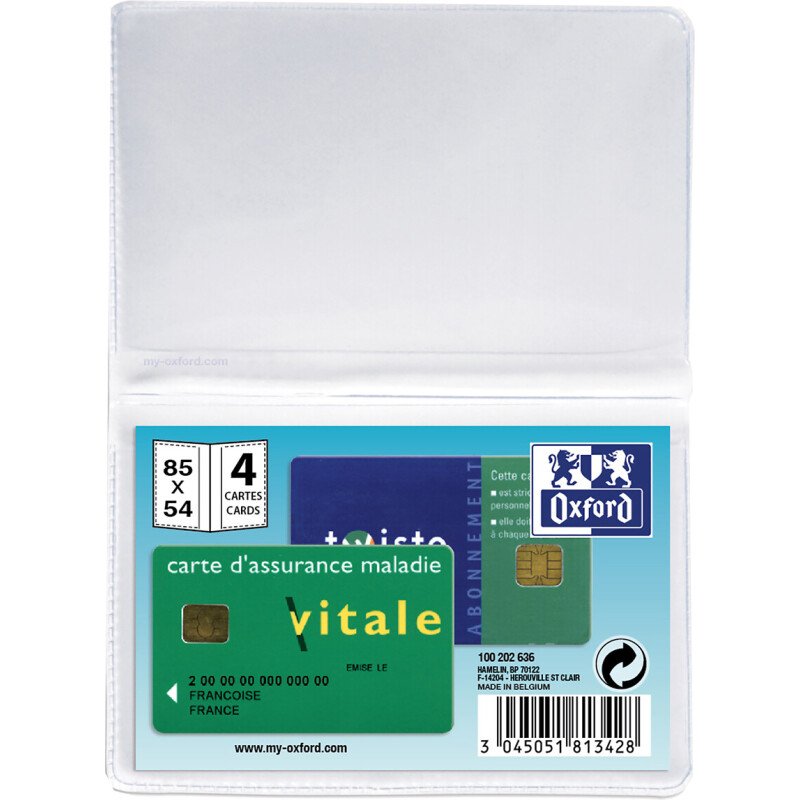 Etui 4 cartes  8,5X5,4 PVC 20/100ème incolore