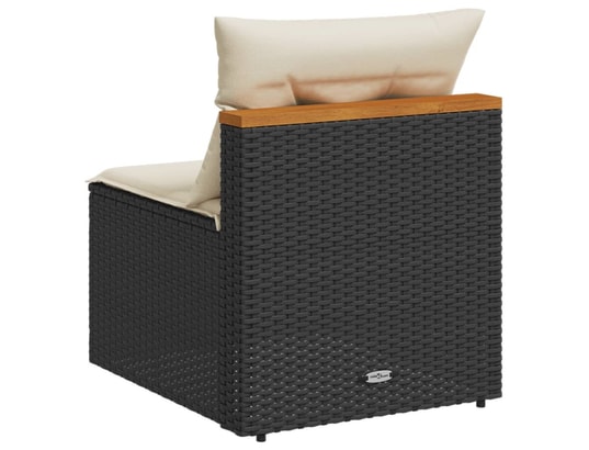 VIDAXL - Canapés de jardin sans accoudoirs avec coussins 2 pcs noir