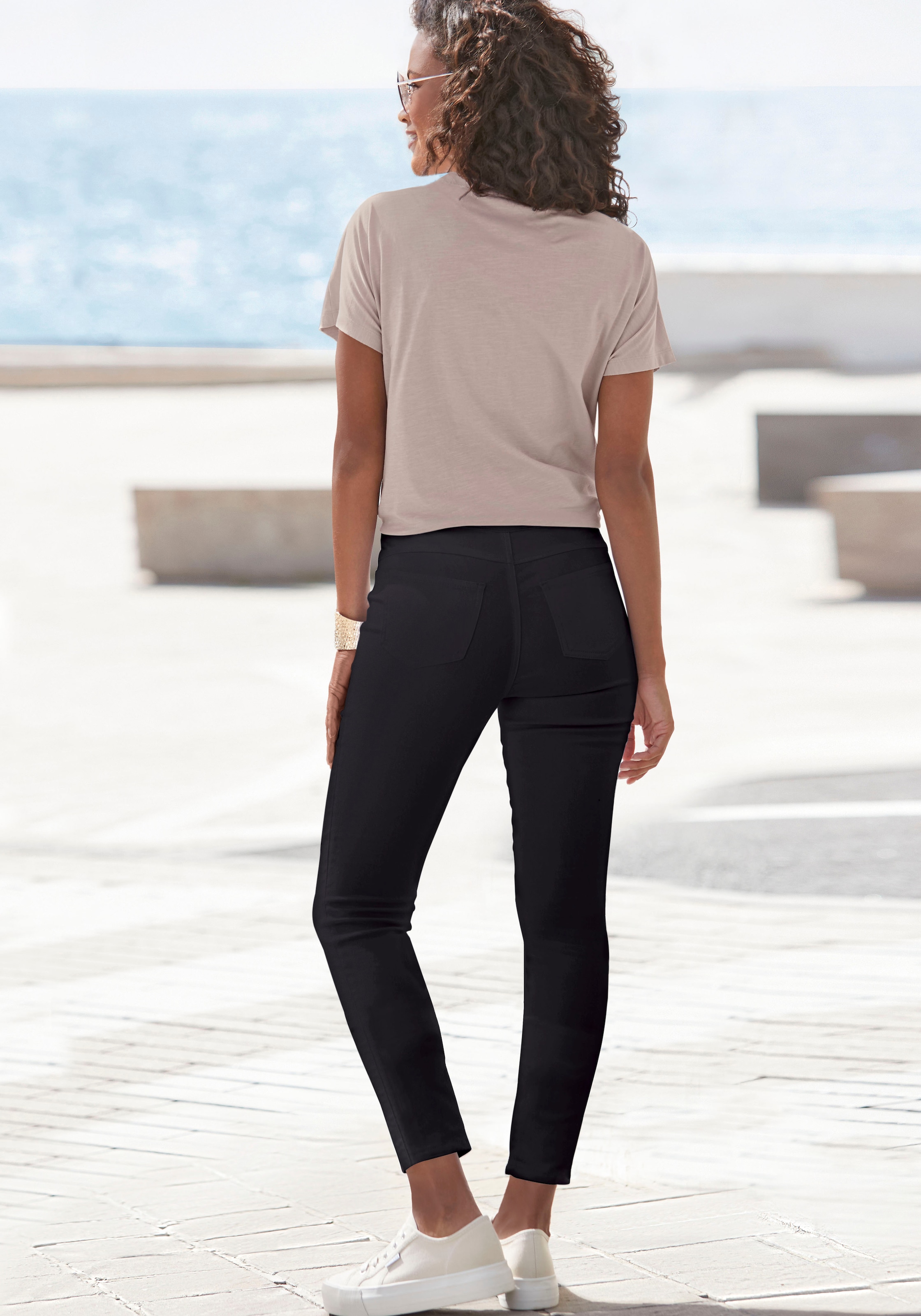 Vivance Jeggings  mit Zipperdetails, elastische Skinny-Jeans, Basic
