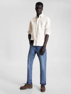 Camisa Oxford de corte regular com tingimento natural