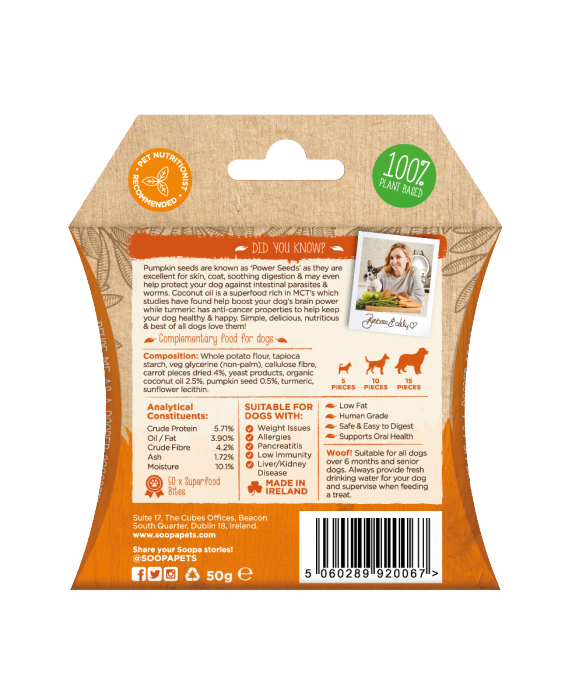 SOOPA - BLAND 4 for 119 -Healthy Bites Carrot & Pumpkin 50g