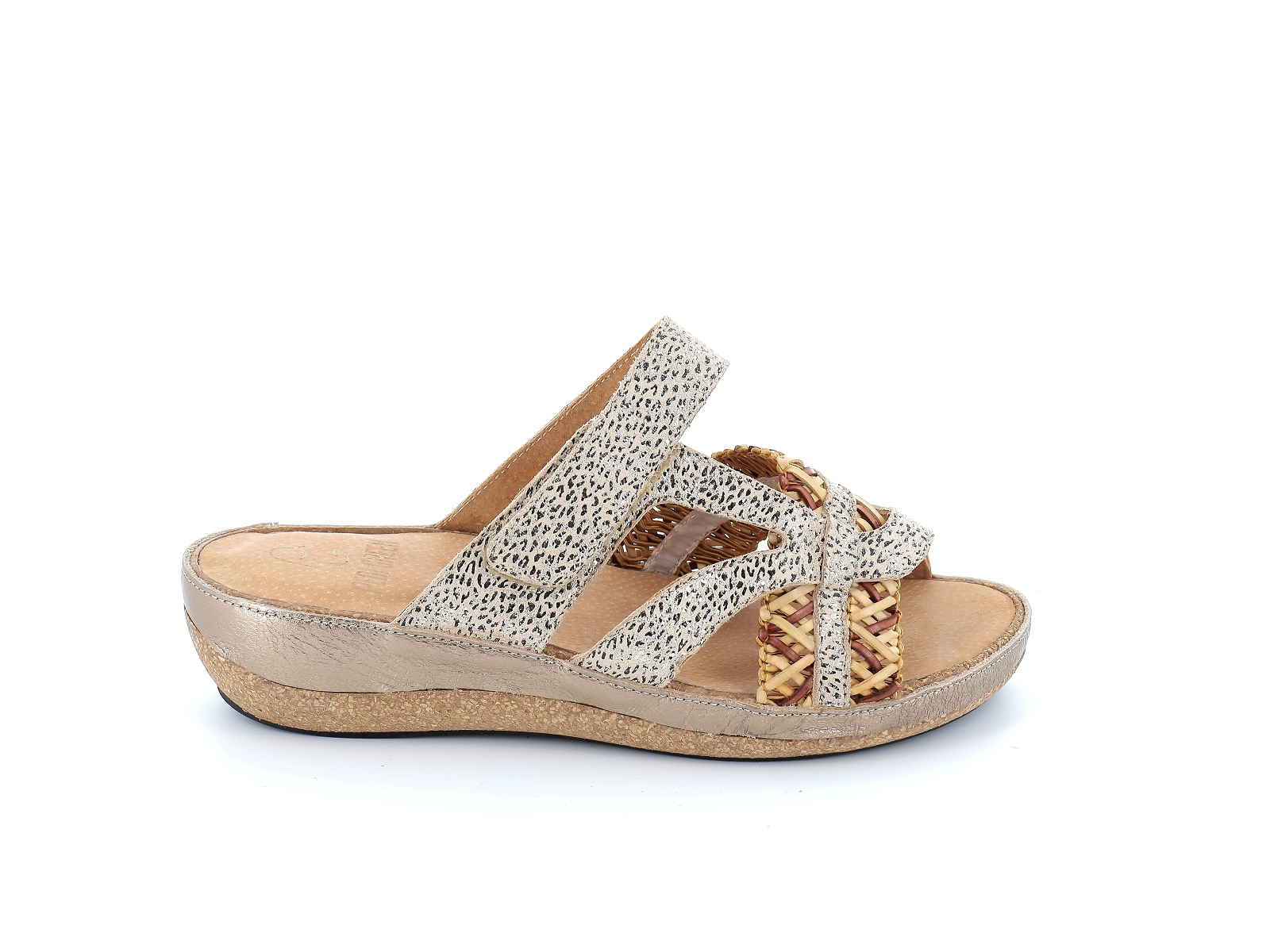 P brand-CORK Cuir Beige Metal