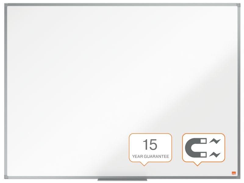 Nobo Essence Whiteboard aus Stahl, 90 x 120 cm, magnethafte Stahl Whiteboard im klassischen Format 90 x 120 cm mit magnetischer Oberfläche und Eckmontage