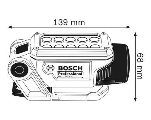 Bosch Professional GLI 12V-330 accu werklamp, zonder accu en lader