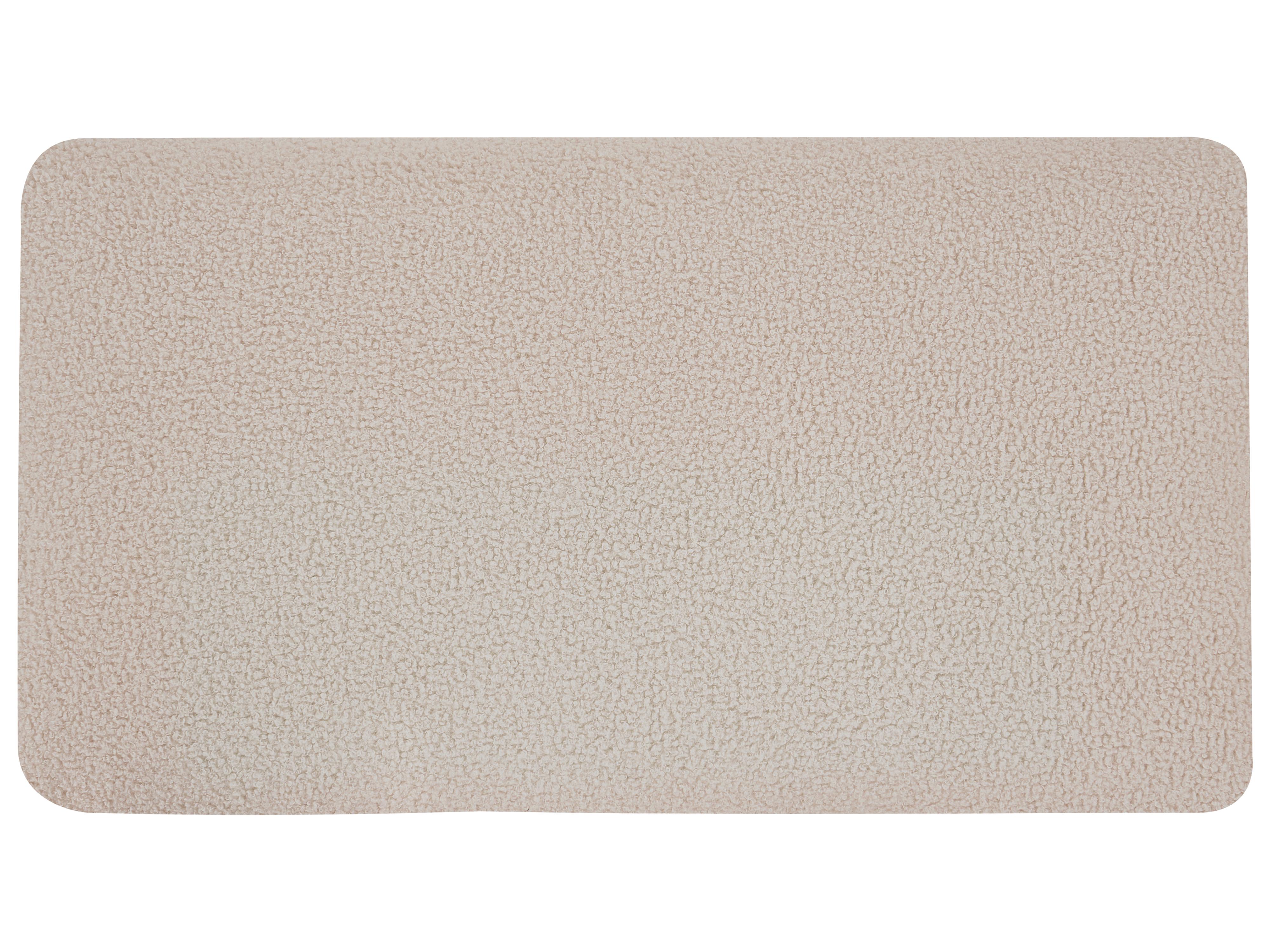 Modulaire hoekbank 5-zits KIVVIK Bouclé Beige met ottomaan linkszijdig
