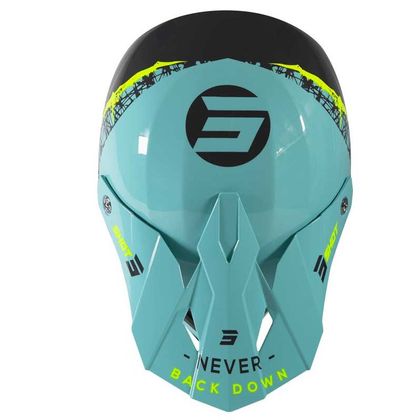 Casque cross Shot FURIOUS STORM - GREY GREEN NEON YELLOW GLOSSY 2021 - Gris / Vert
