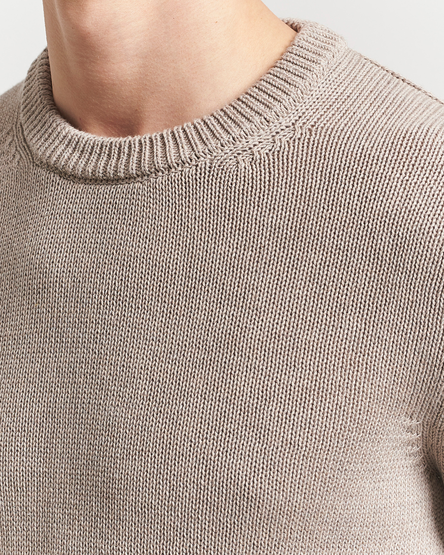 Zanone Soft Cotton Crewneck Sweater Beige