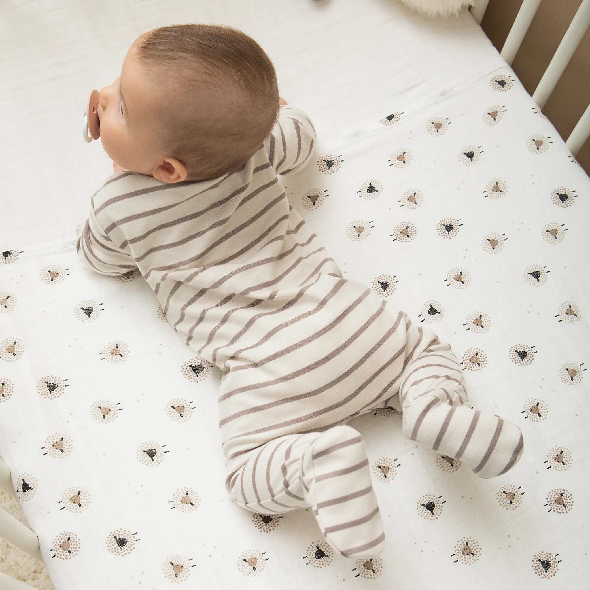 Petit Lem Pyjama Rayé Moutons 0-12mois