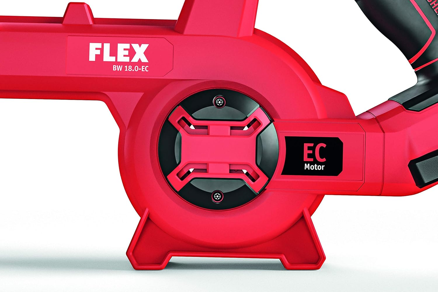 Flex Akku-Gebläse BW 18.0-EC (Laubbläser, 18V, Luftgeschwindigkeit: 80 m/sec, Luftvolumen max. 3,11 m³/min, ohne Akku) 472913, Rot,Schwarz