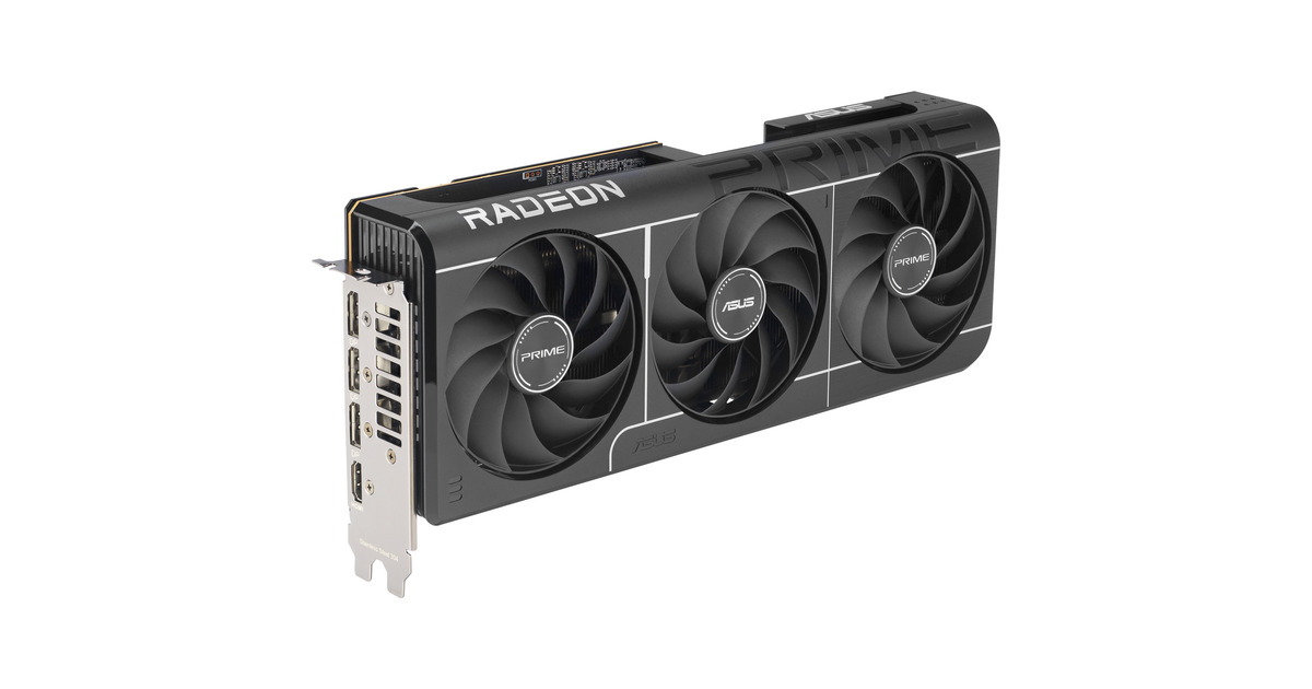 ASUSPRIME Radeon RX 9070 EVO OC grafische kaart  (Grijs, 3x DisplayPort, 1x HDMI)