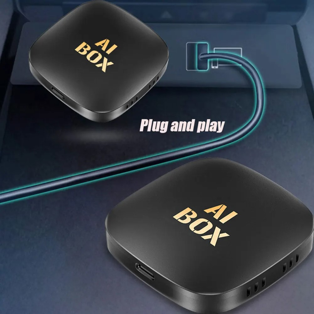 Android 13 Smart Box KFZ USB/USB-C Wireless Adapter für Apple CarPlay und Android Auto mit WiFi / GPS / BT / MicroSD-Slot - Schwarz