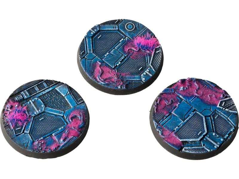 GamersGrass Base Alien Infestation round 50 mm (x3) Hochwertige Bases für den Miniaturenbau