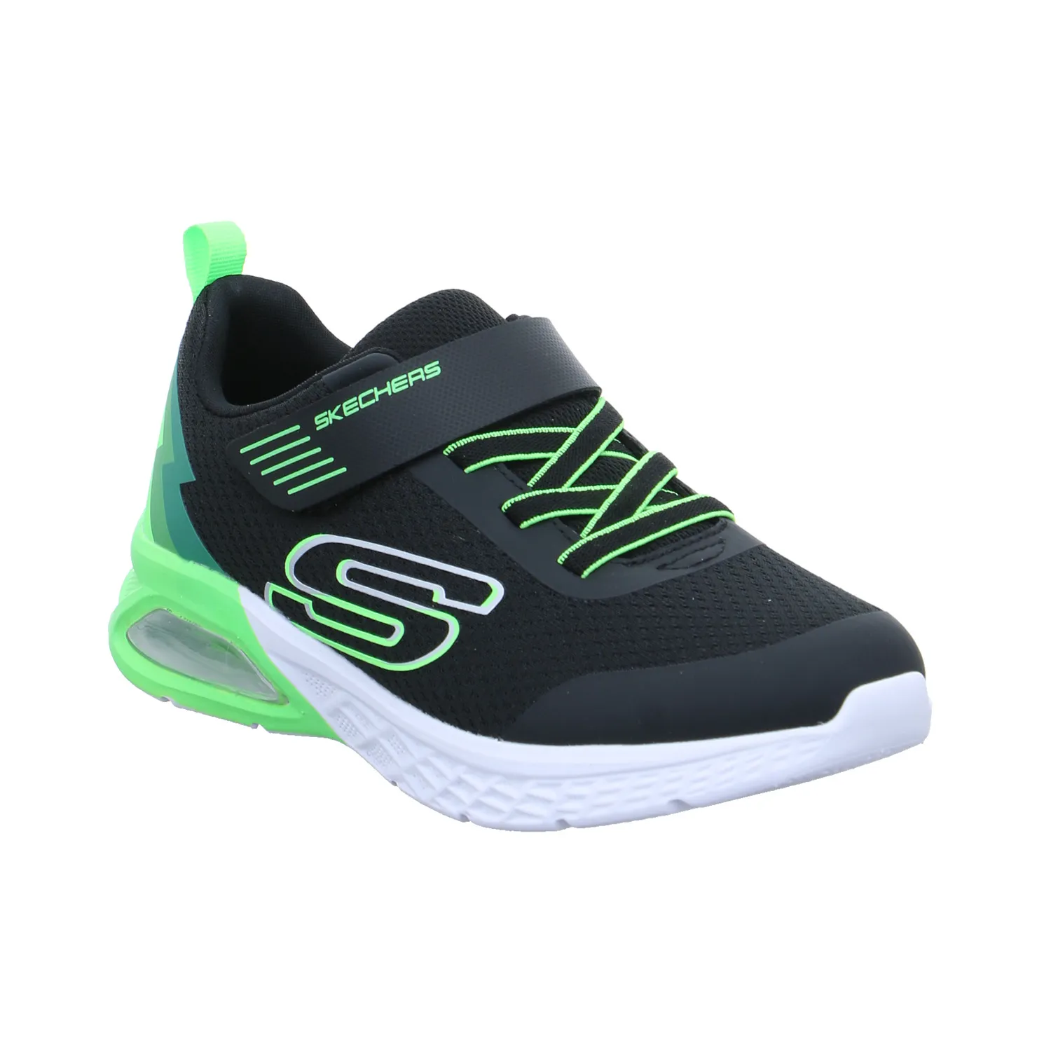 SKECHERS Jungen-Halbschuh Klett Schwarz Textil  Sneaker