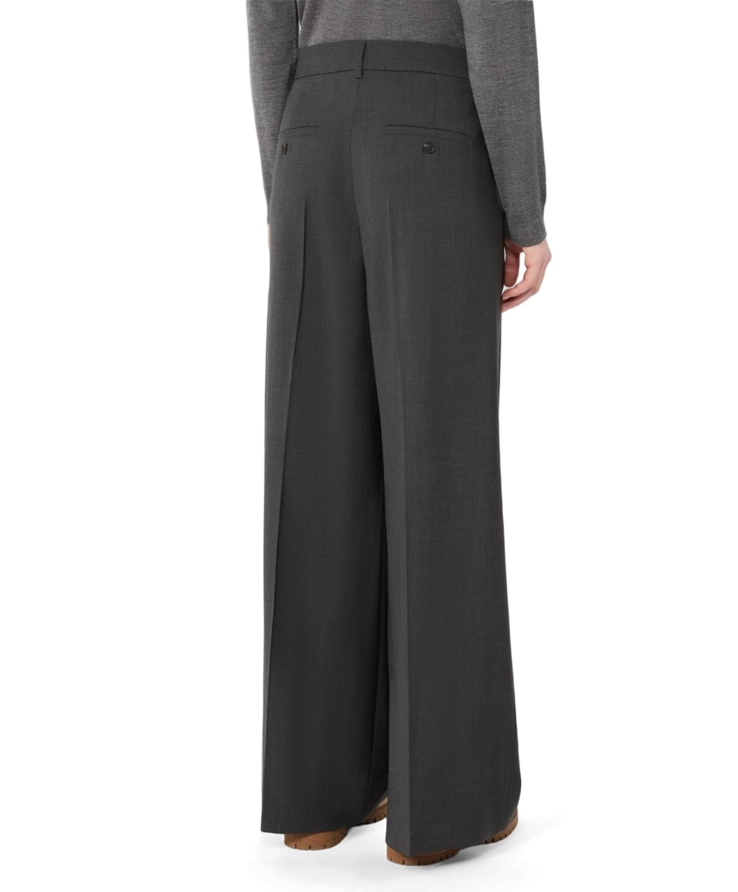 Weekend MaxMara Adelfi Tela Pura Lana Natural dames pantalon grijs