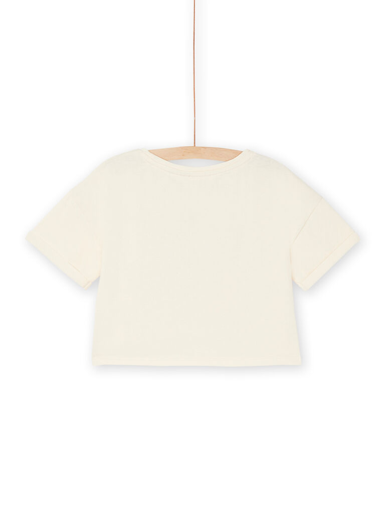T-shirt écru foncé à motifs fleuris et perroquet