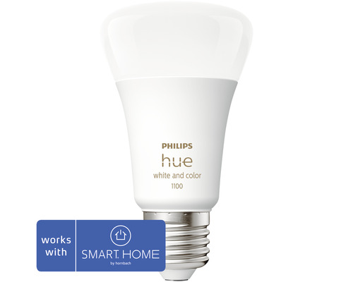 Philips Hue Lamp White & Color Ambiance A60 Dimbaar Mat E27/9W (75W) 1100 lm RGBW 2000K-6500K - Compatibel met SMART HOME van Hornbach