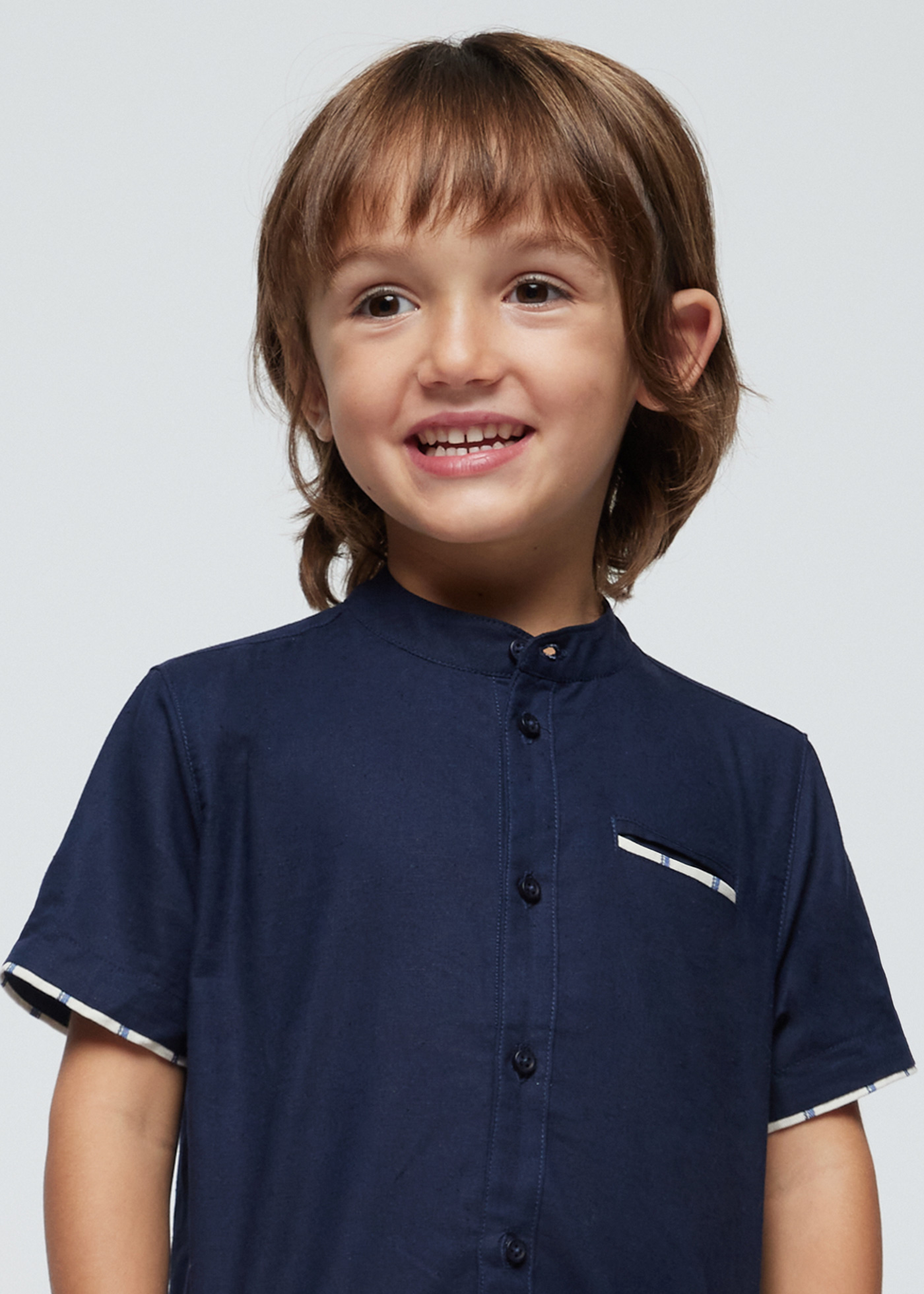 Conjunto de linho listrado de 2 peças para meninos, ráfia