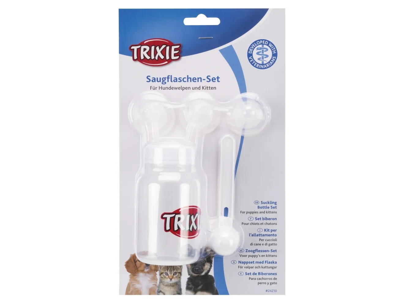 Trixie Suckling bottle set, 120 ml, transparent/white