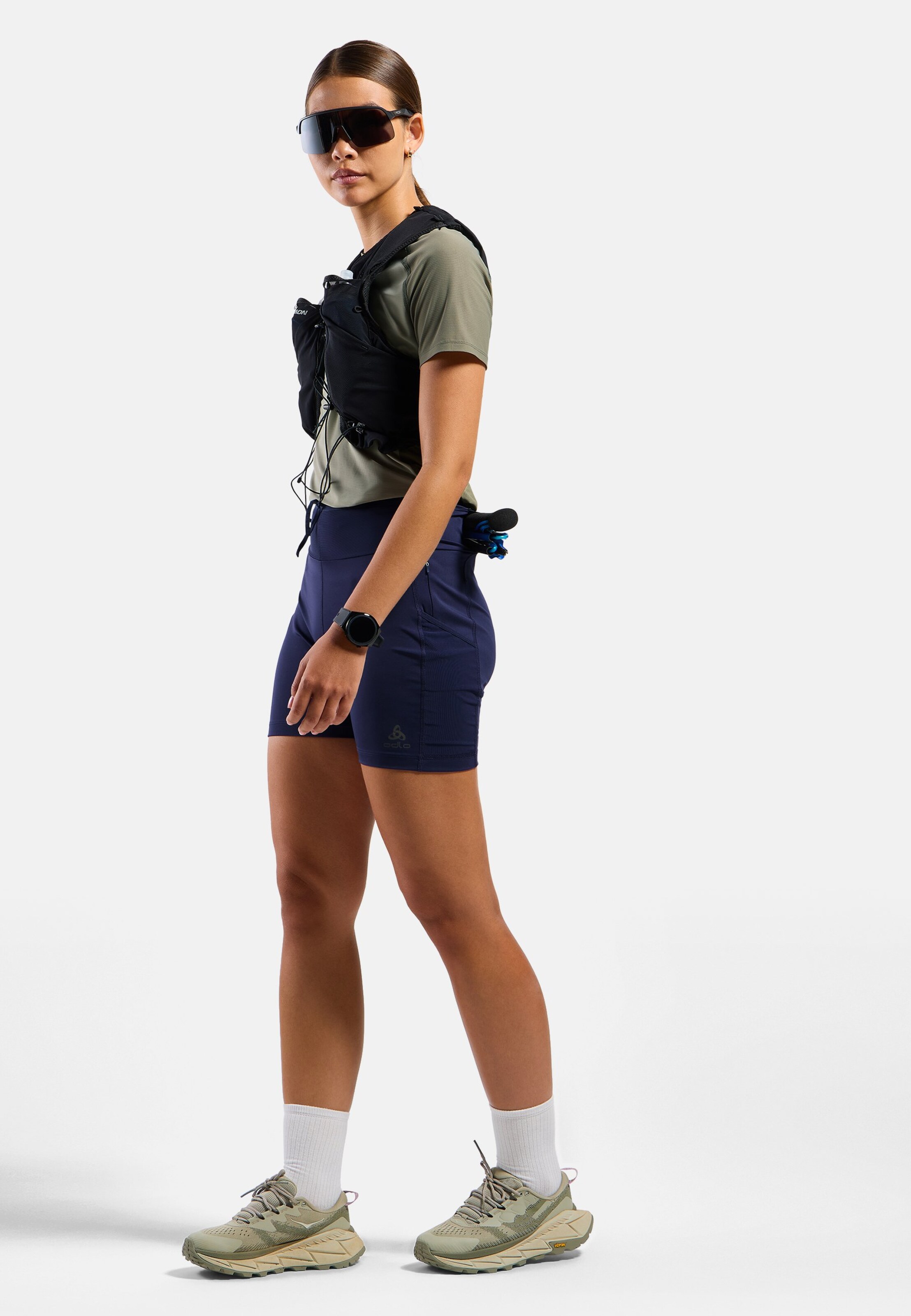 Kurze X-Alp Cargo-Trailrunning-Tights in eclipse