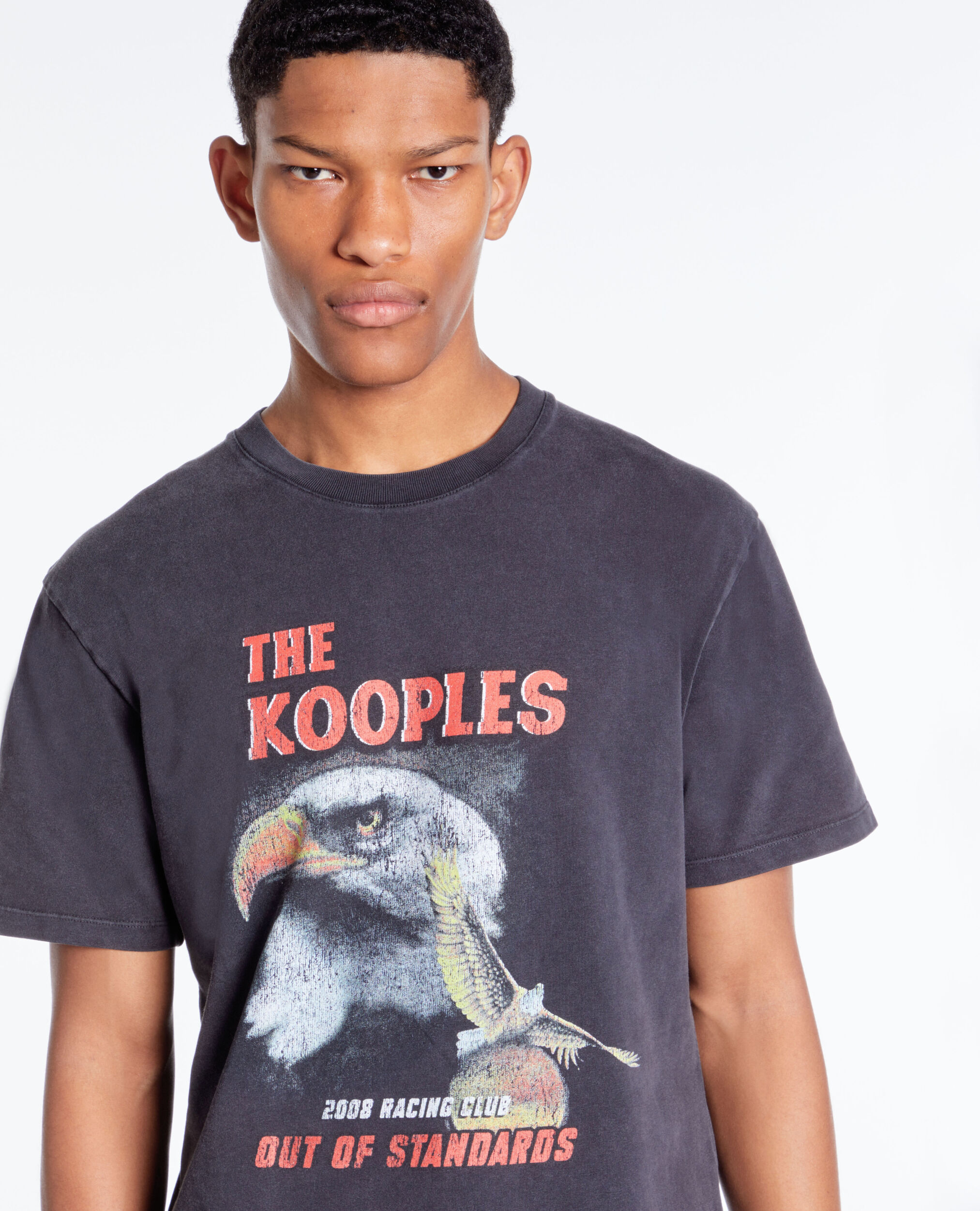 T-shirt noir avec sérigraphie Eagle