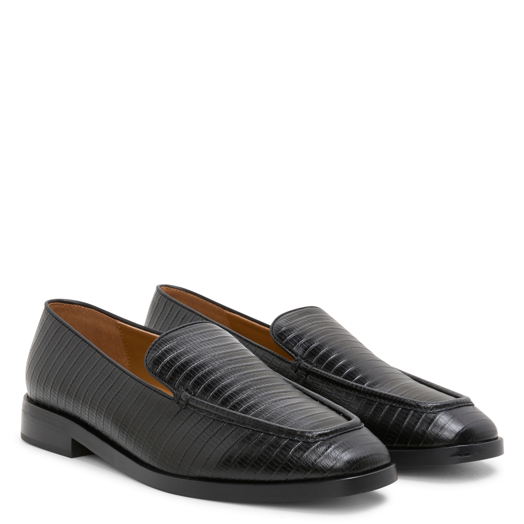 AALTO - Mocassins en cuir croco | Noir