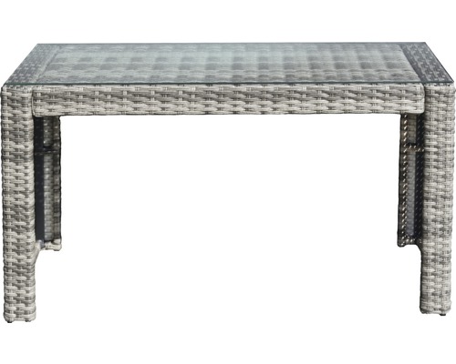 Garden Place Chicago 4-persoons tuinmeubelset, 4-delig, inclusief 2 bijzettafels (89 x 56 x 30 cm en 99 x 41 x 56 cm), grijs polyrotan, inclusief zitkussens
