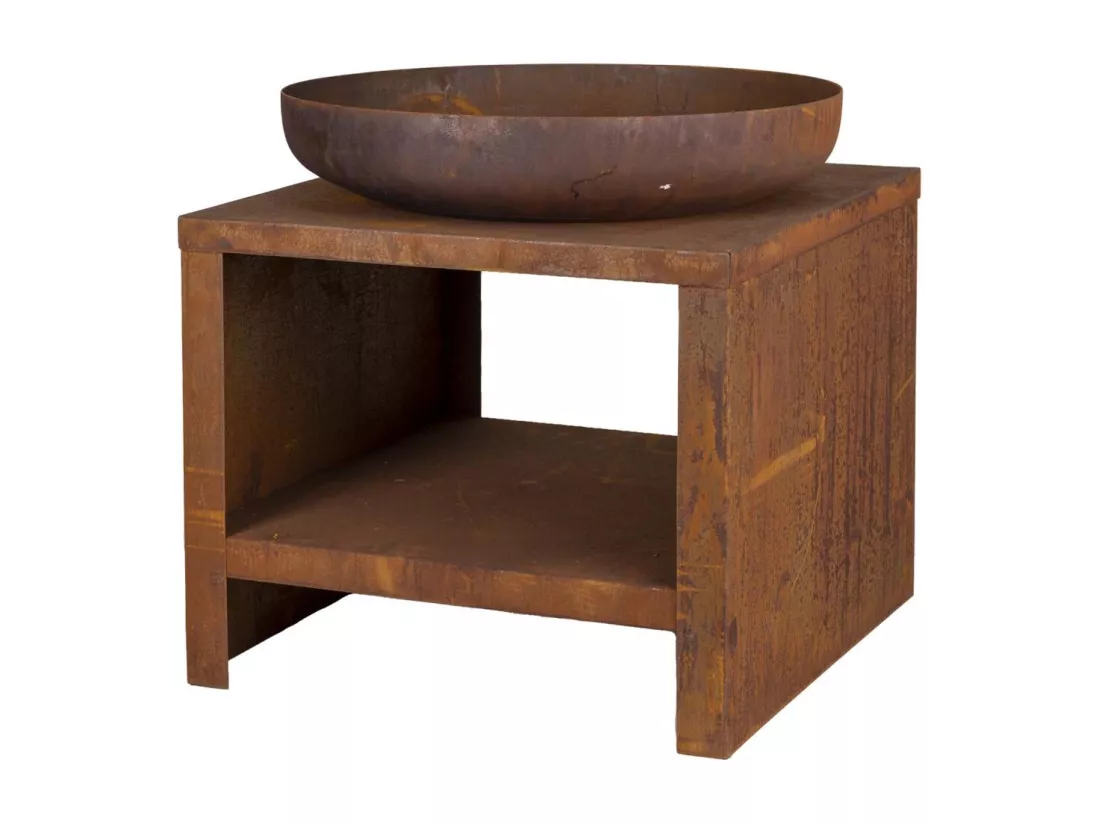 Braséro en métal avec range bois 60 cm