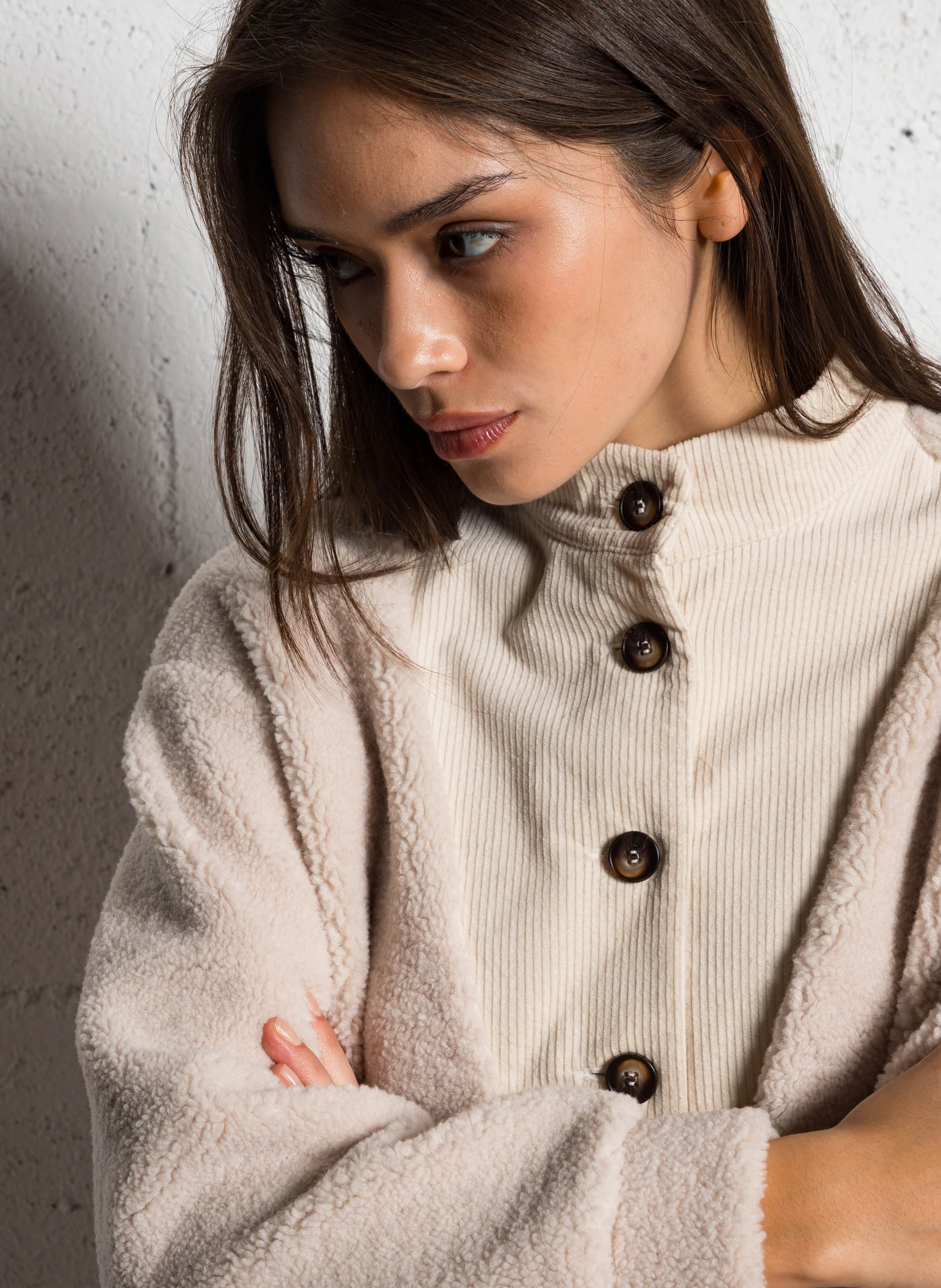 Pull col montant| Blanc