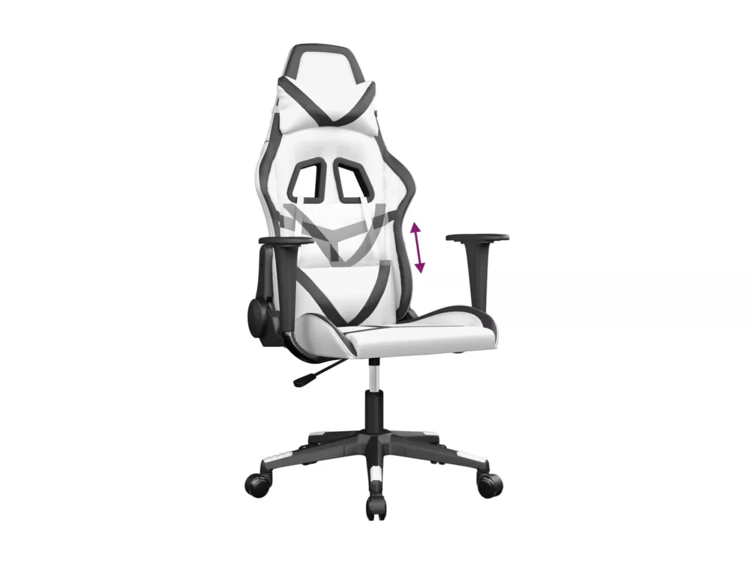 Chaise de jeu Blanc et noir Similicuir