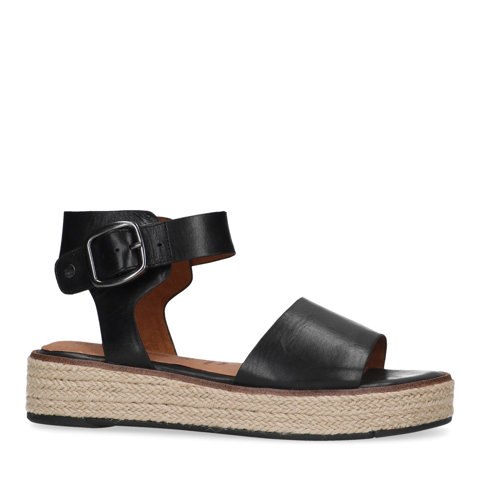 Zwarte leren sandalen