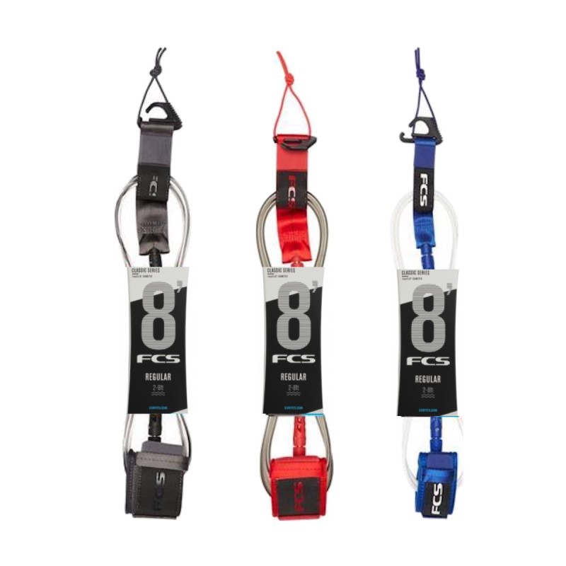 Leash FCS 8' Regular Essential Leash 7mm - The Corner Shop