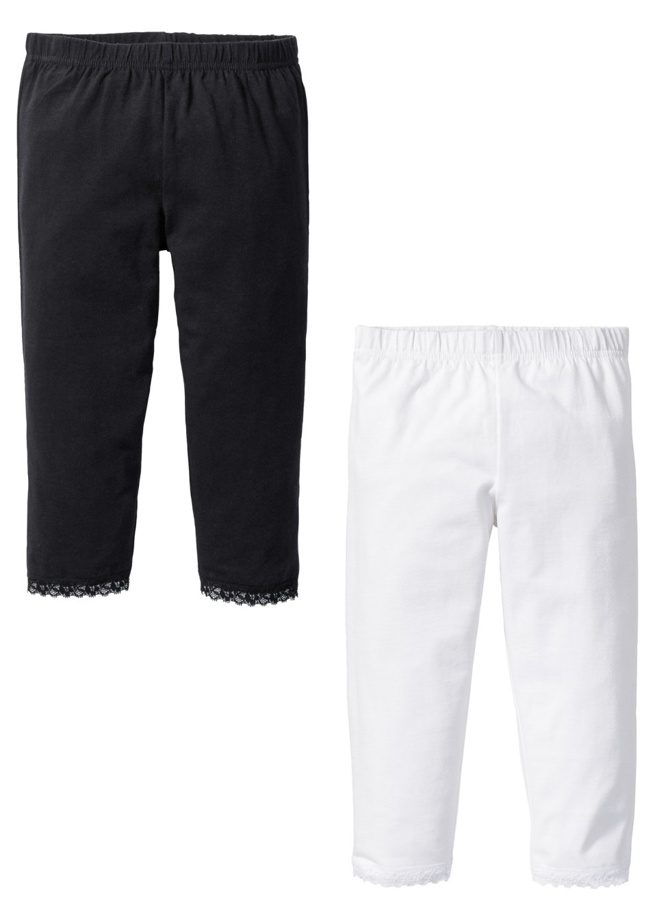 Lot de 2 leggings corsaire fille avec dentelle à la base