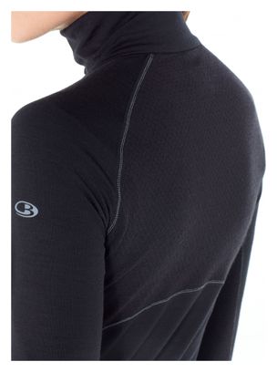 Maillot Manches Longues Femme Icebreaker 200 Zone Half Zip Noir