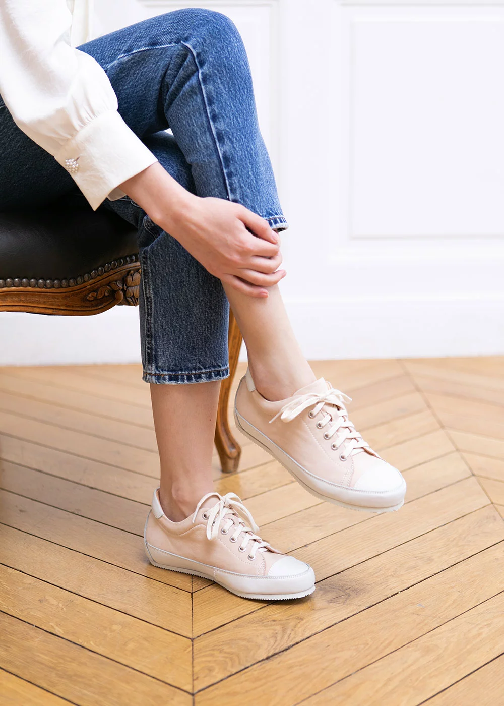 BASKET ROTONDA VELOURS ROSE PASTEL