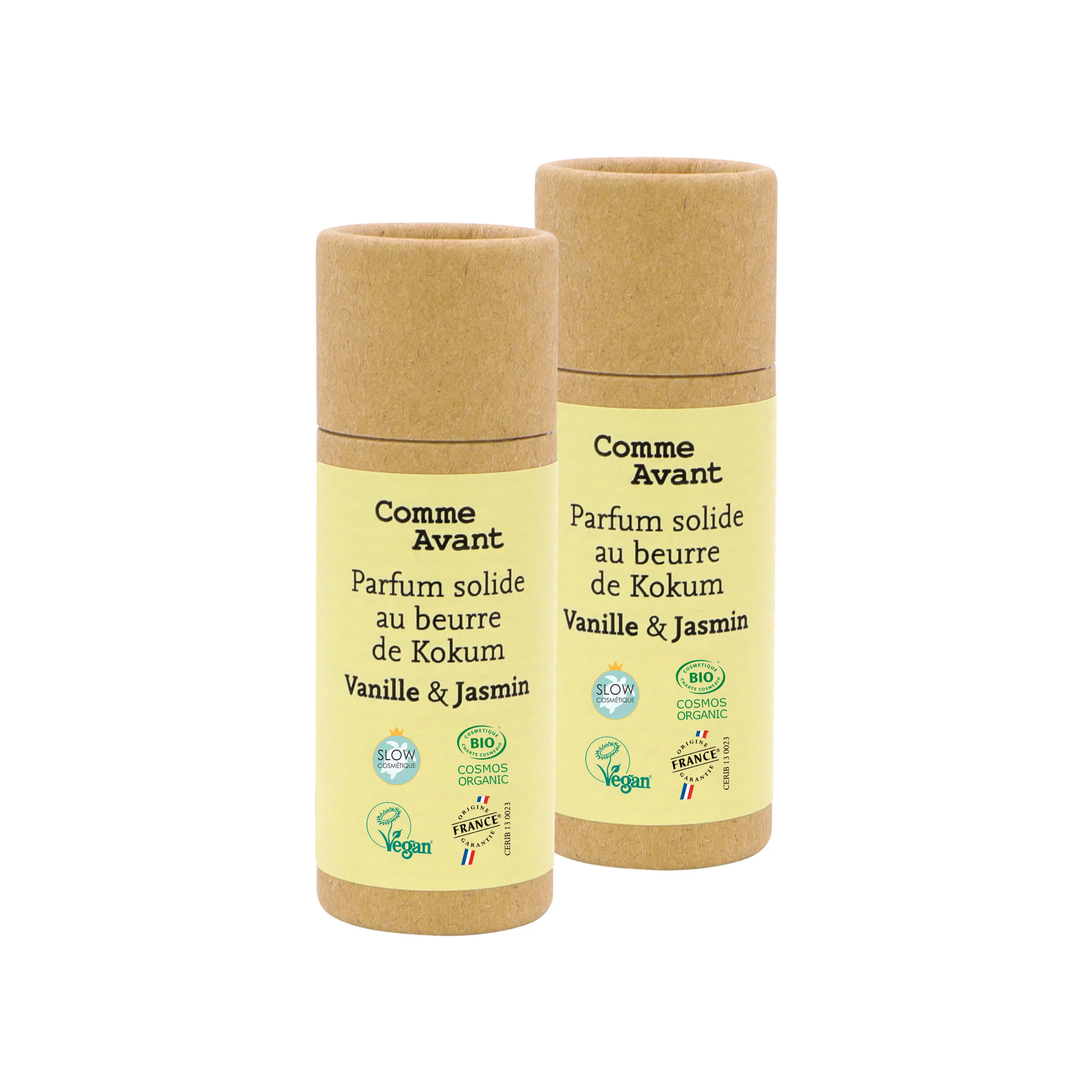 Parfum solide sucré et fruité au beurre de kokum - Version 2 - 1 parfum - 20g / Vanille & Jasmin