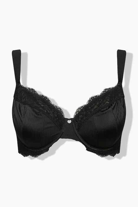 Bügel-BH, ohne Softcups, Satin, Spitze, Cup C - F