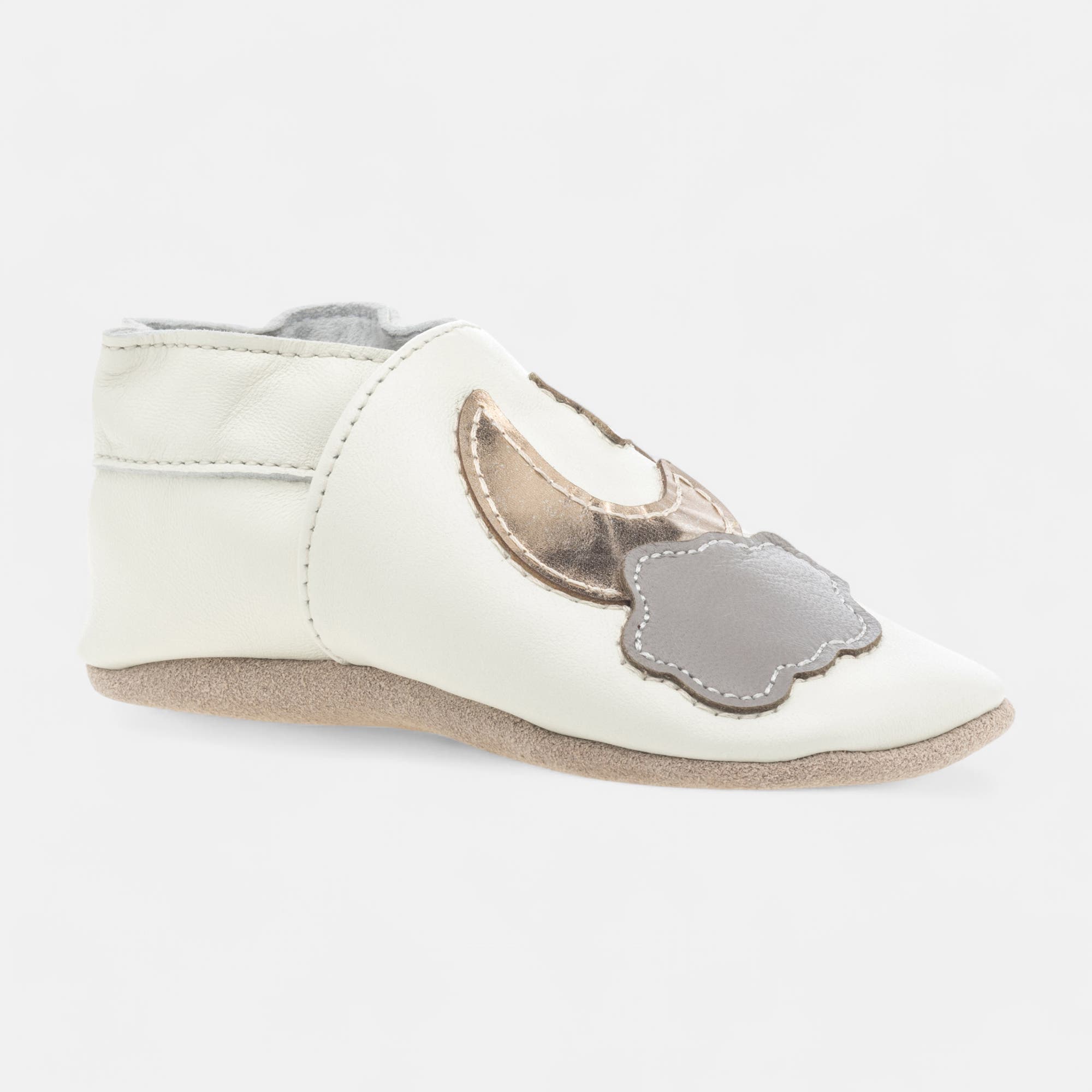 Baskets basses Bébé fille en cuir blanc