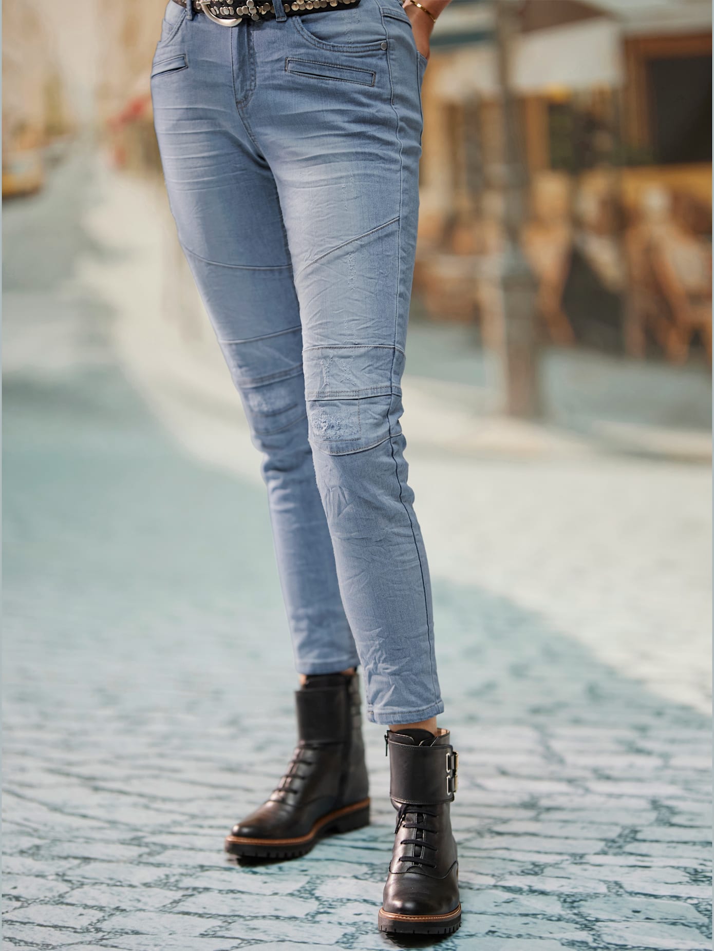 Jean effet froissé tendance