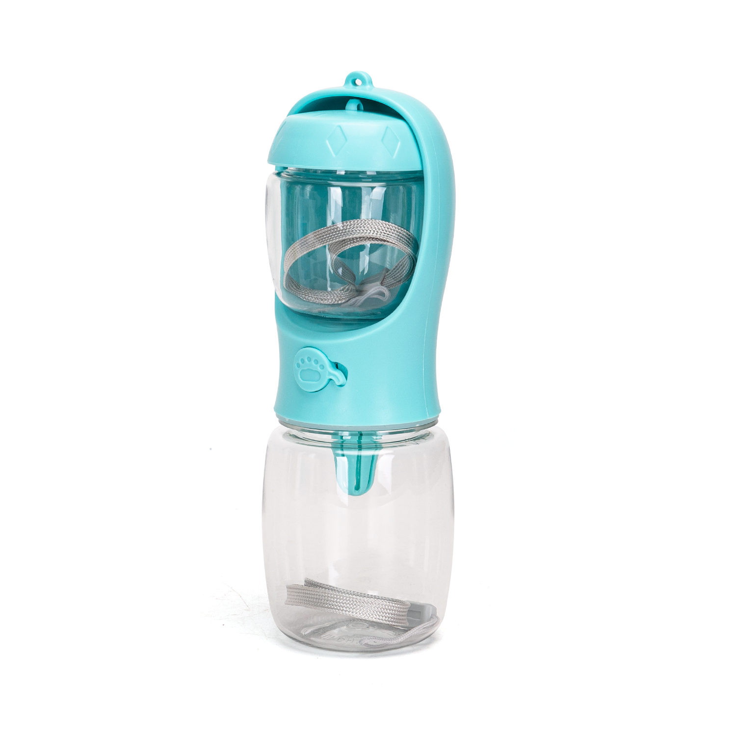 Garrafa de água Nobleza Pet, 350ml, para cães e gatos, com recipiente para ração de 100ml, ideal para passeios, viagens e acampamentos.
