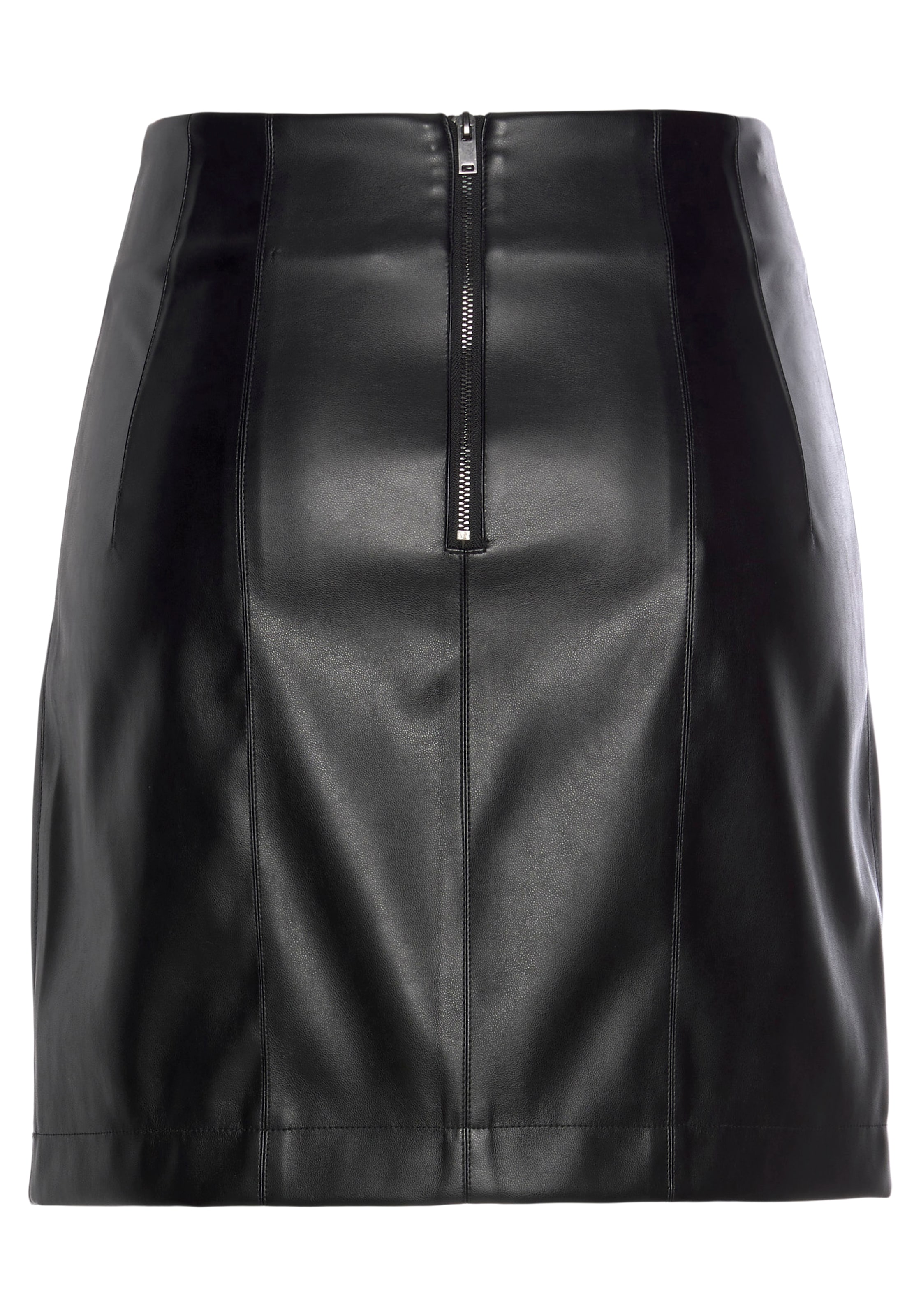 LASCANA Lederimitatrock , mit modischen Teilungsnähten, schmale Form, Minirock, Business-Look