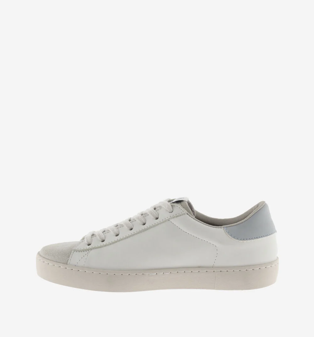 BERLÍN CUIR & CUIR FENDU Baskets blanches unisexes en cuir AZUL