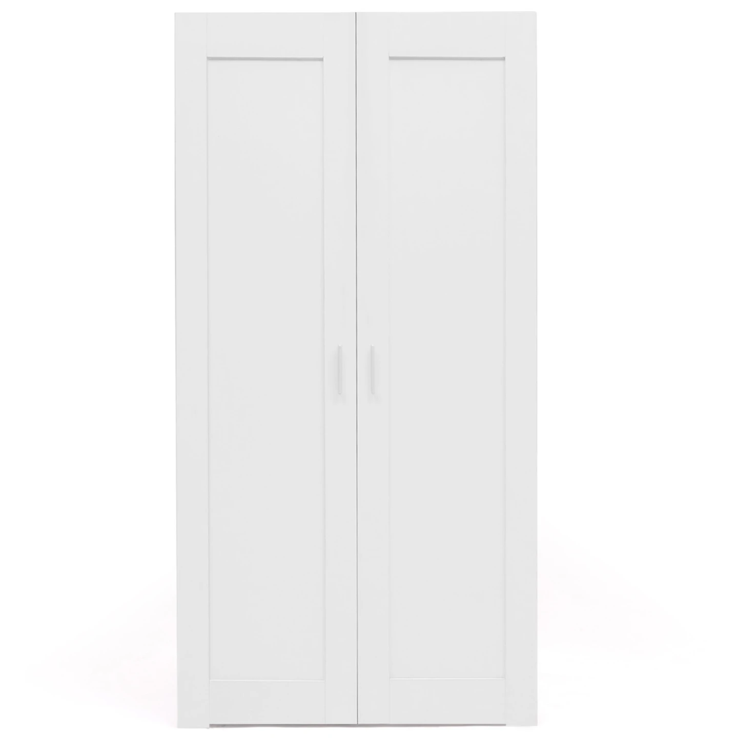 Armoire 2 portes VITO blanc penderie 80 cm avec étagères rangement maxi capacité