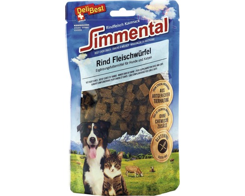 Honden- en kattensnack DeliBest Simmental rundvleesblokjes 180 g