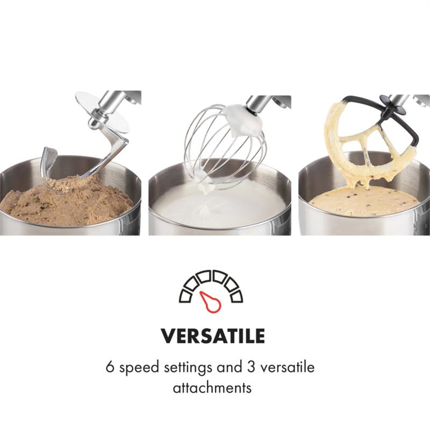 Bella Küchenmaschine 1800 W / 2,7 PS 5 Ltr Edelstahl BPA-frei Silber
